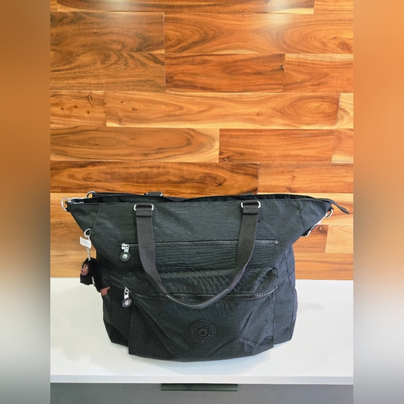 Kipling Bag Tote Black Travel Isaac NEW X Large Removable Strap Trolley Sleeve
